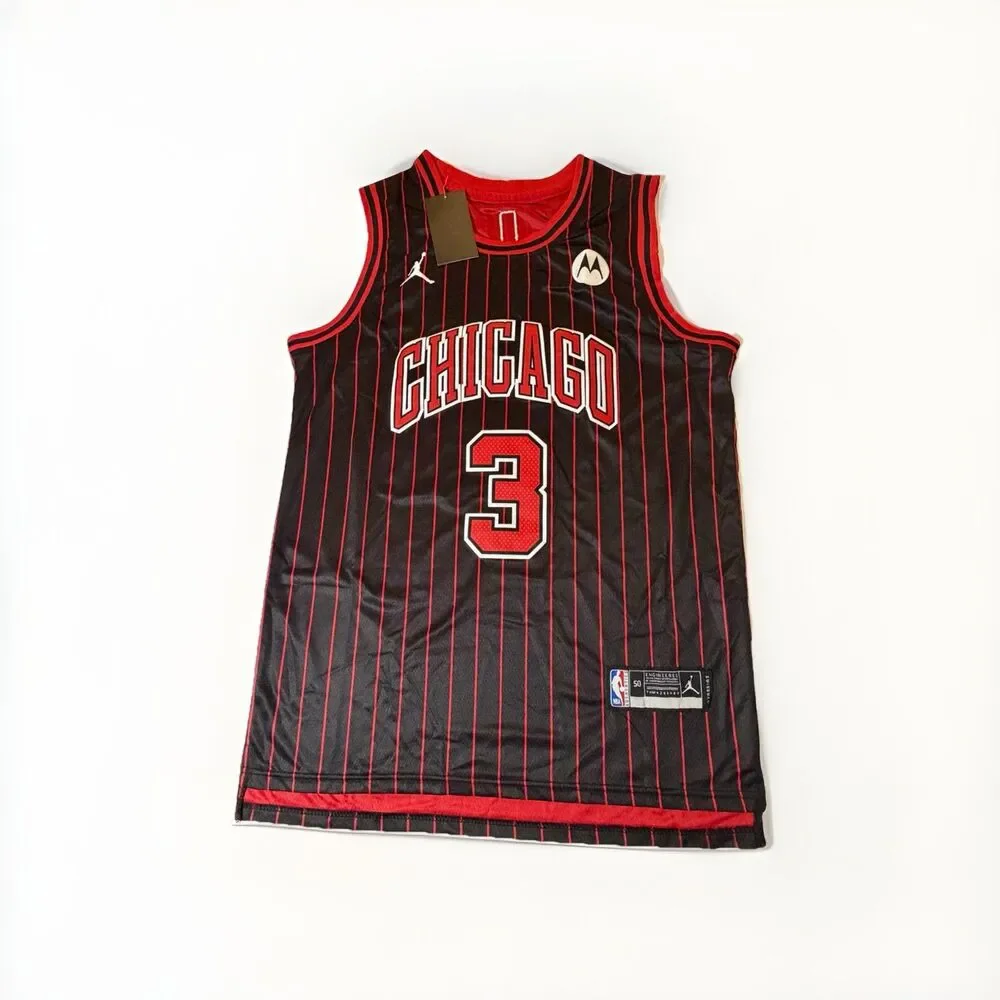 NWT Josh Giddey #3 Chicago Bulls Jordan Swingman Jersey Pinstripe Size 50 L